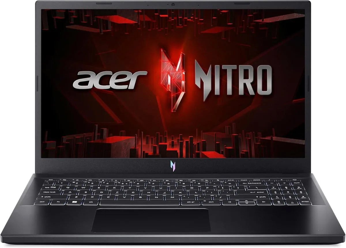 Black 15.6 inch gaming laptop closed lid matte finish