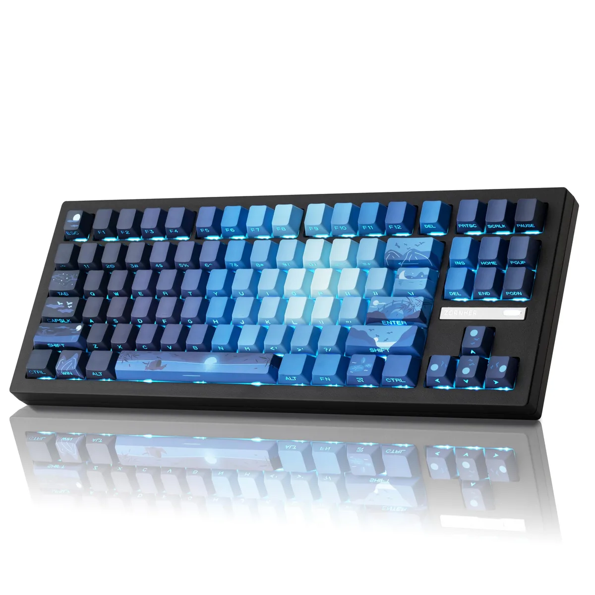 ZORNHER ZORNHER ZH870 80% Mechanical Gaming Keyboard Sea Moonlight — fotografija proizvoda