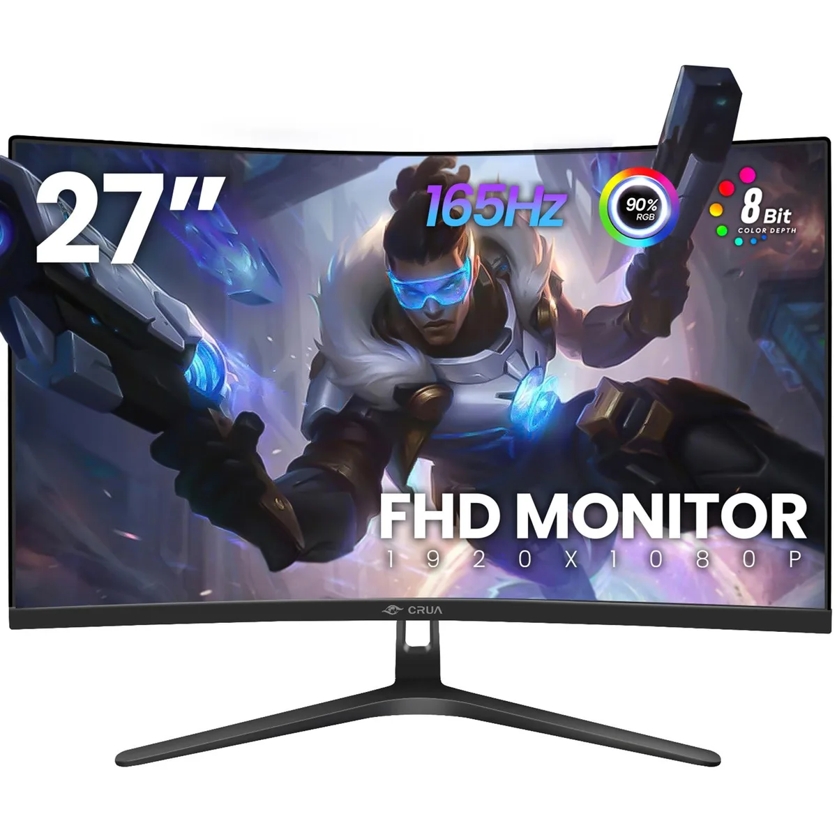 CRUA CRUA 27" Curved Gaming Monitor 180Hz 1800R 99% sRGB Black — product photo