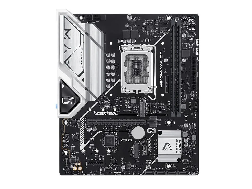 Green Micro ATX motherboard with silver CPU socket and black DDR4 slots