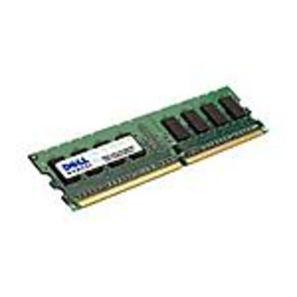 Green rectangular RAM module with gold edge connectors and black chips