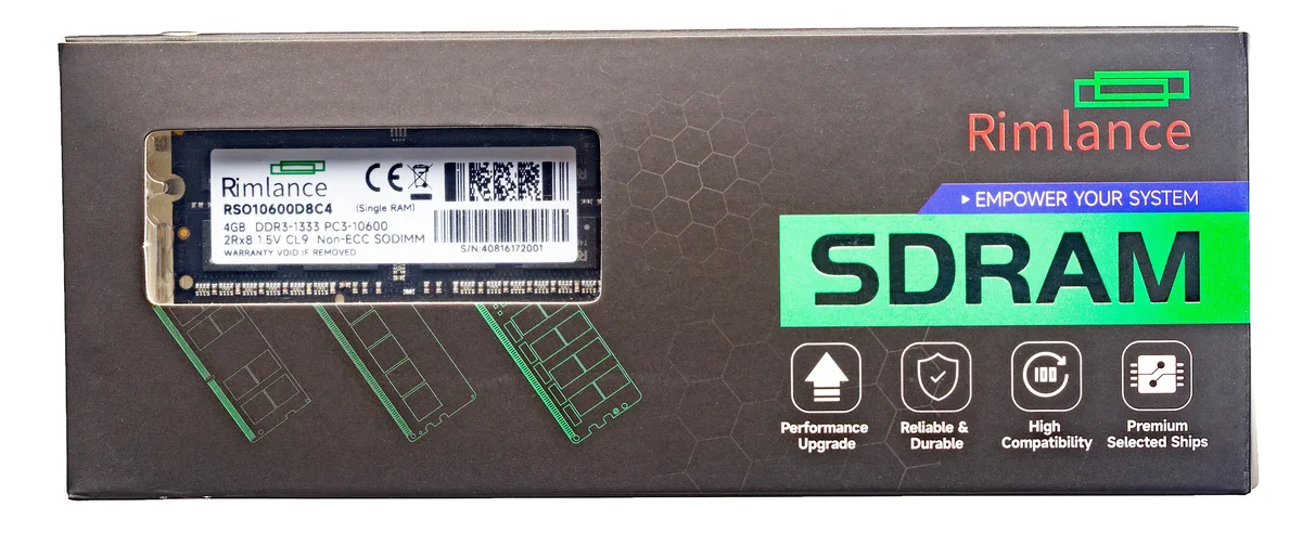 RIMLANCE RIMLANCE 4GB 1.5V DDR3 1333MHz PC3-10600 SODIMM 2RX8 — foto produk