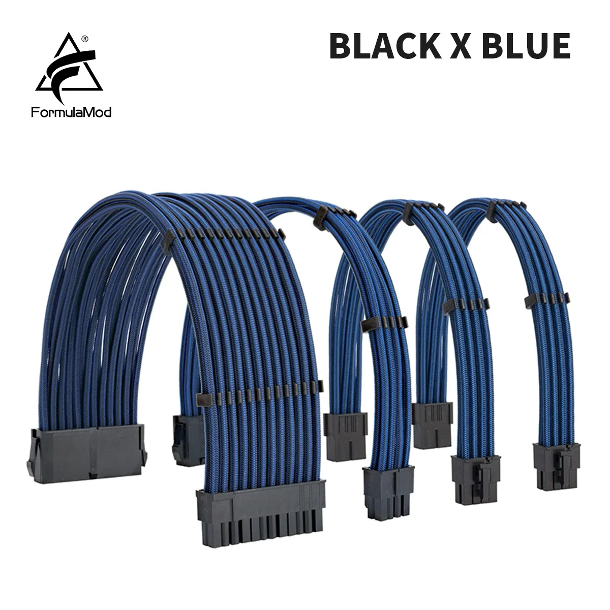 FormulaMod FormulaMod NCK1 Series PSU Extension Cable Kit Mix Color 300mm ATX24Pin PCI-E8Pin CPU8Pin With Combs — photo du produit