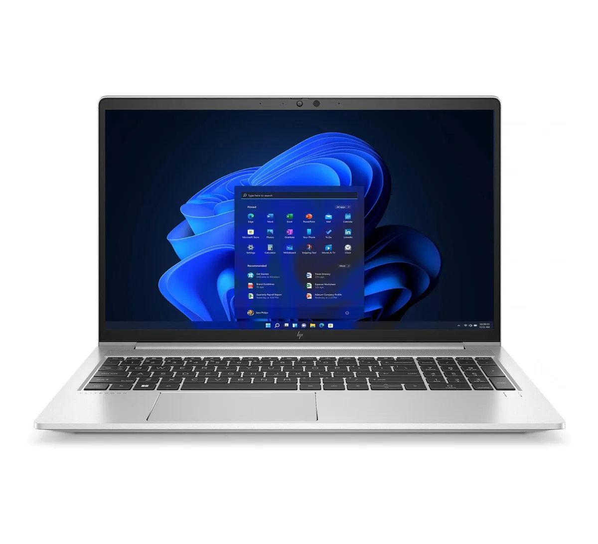 Silver HP ProBook 650 G9 laptop, 15.6 inch non-touch screen, thin light chassis