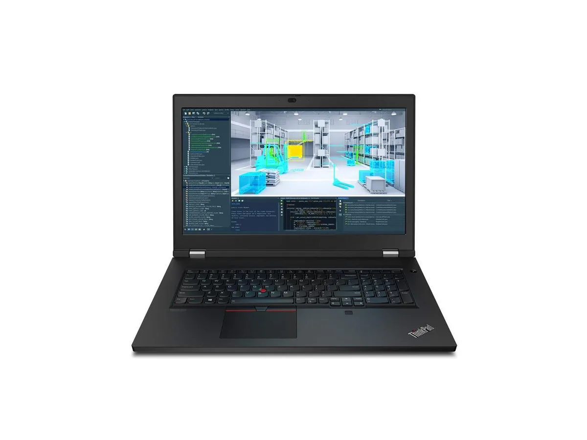 Black ThinkPad P17 mobile workstation, 17.3 inch 4K IPS display, matte finish, full-size backlit keyboard, fingerprint reader