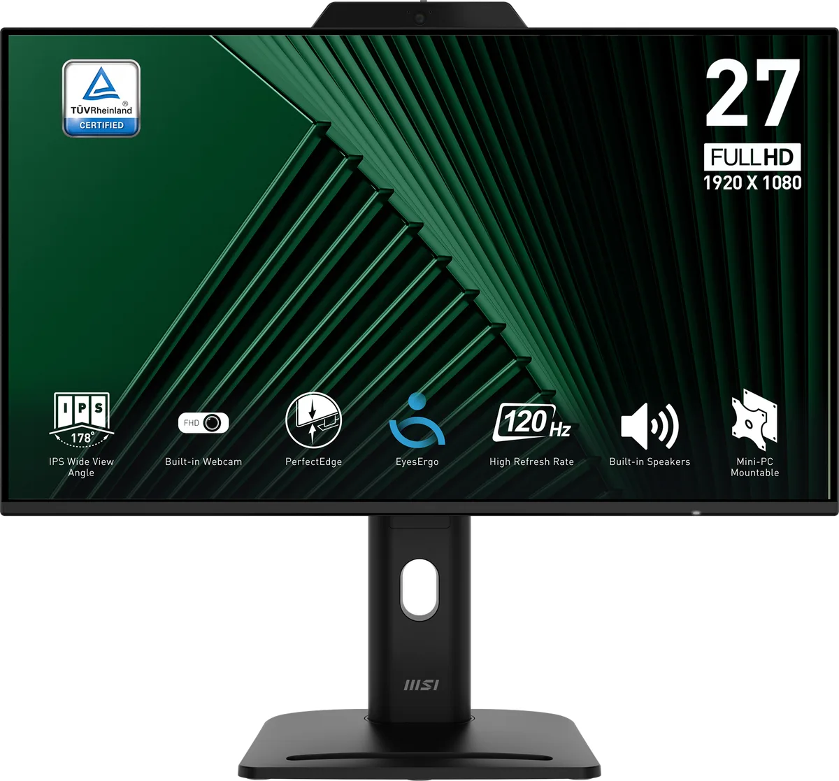 MSI MSI PRO MP272PMG 27" 120Hz FHD IPS monitor with webcam — product photo