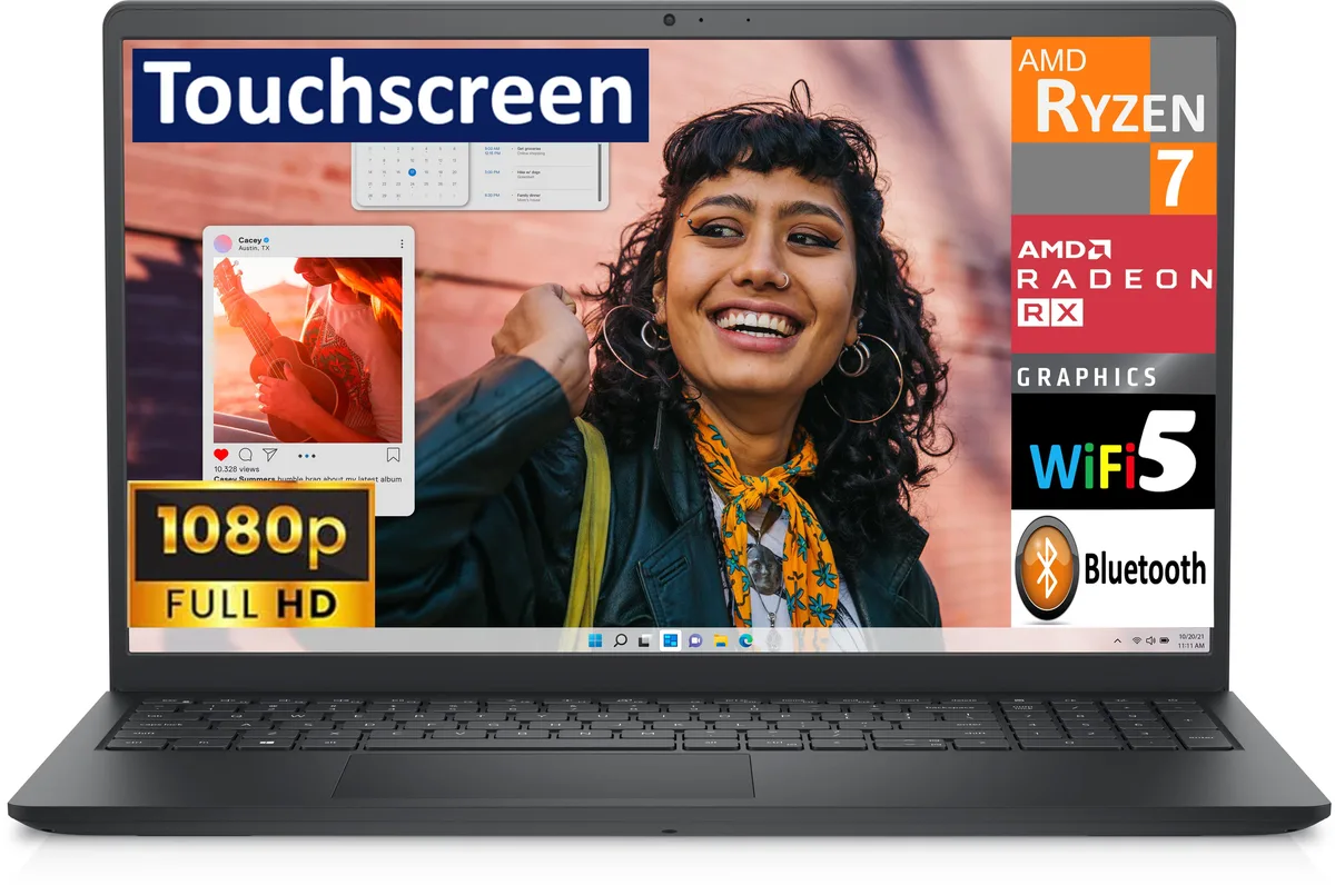 DELL DELL Inspiron 3535 laptop Ryzen 7 7730U 16GB DDR4 1TB NVMe 15.6" Touchscreen — photo du produit