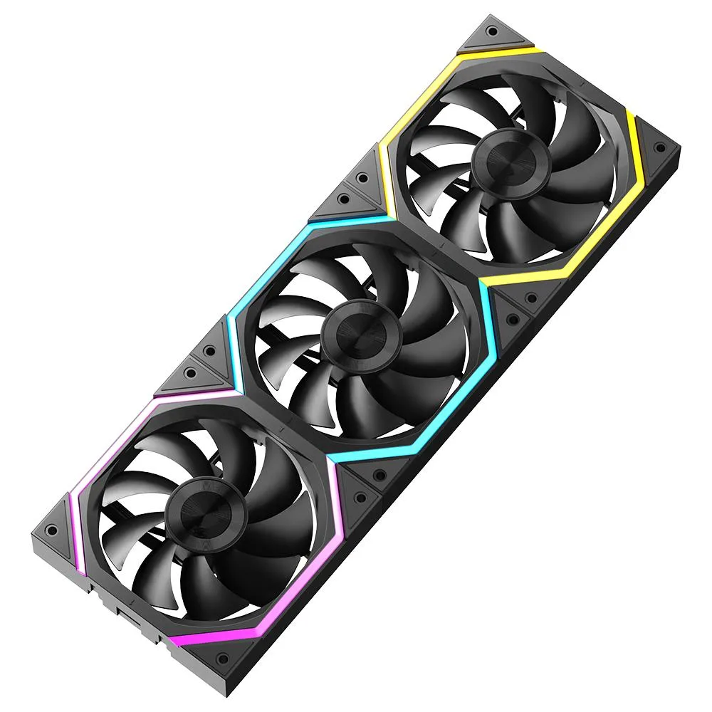 Jungle Leopard Jungle Leopard Galaxy 120mm ARGB PWM Case Fan 3-Pack Black — produktbild