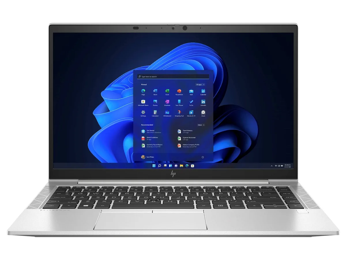 Silver 14.0 inch business laptop, closed lid, Grade A condition