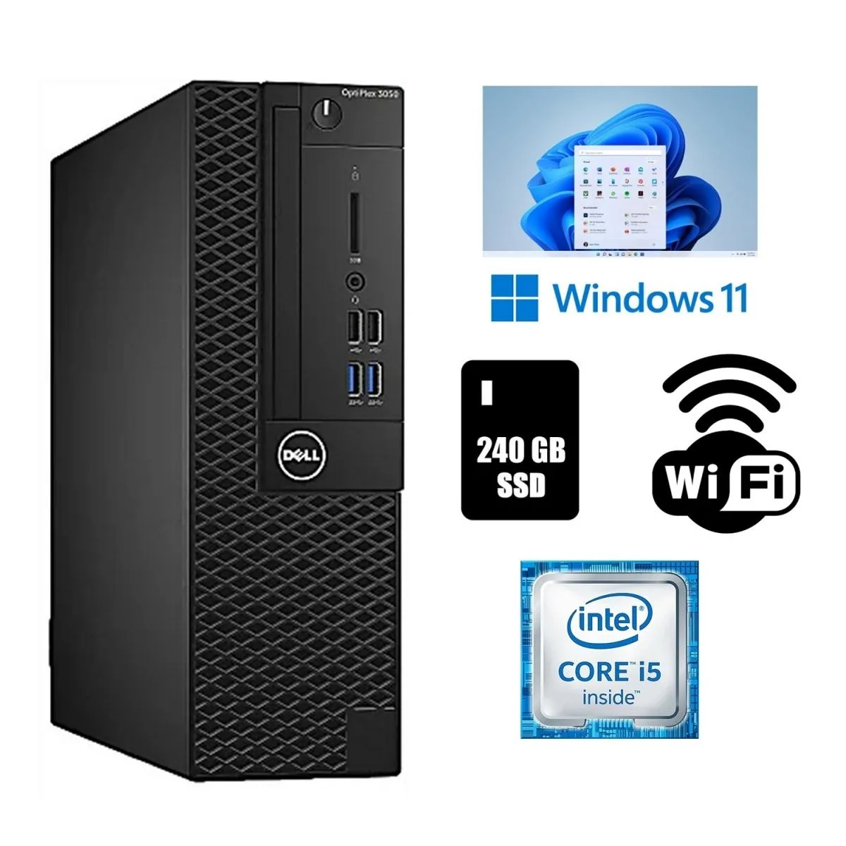 Small black desktop tower with compact chassis