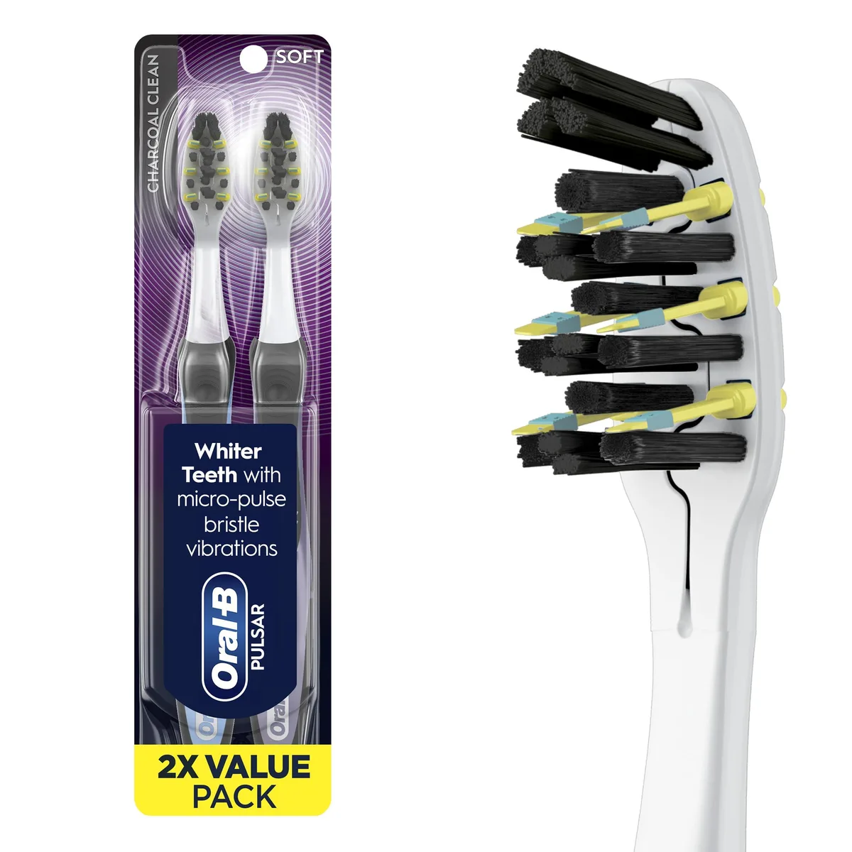  Oral-B Pulsar Charcoal Battery Toothbrush Soft 2 Count — 제품 사진