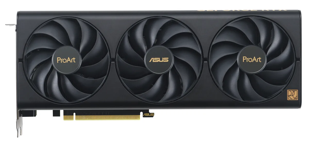 ASUS ProArt RTX 4060 Ti 16GB graphics card with triple axial-tech fans and 2.5-slot cooler