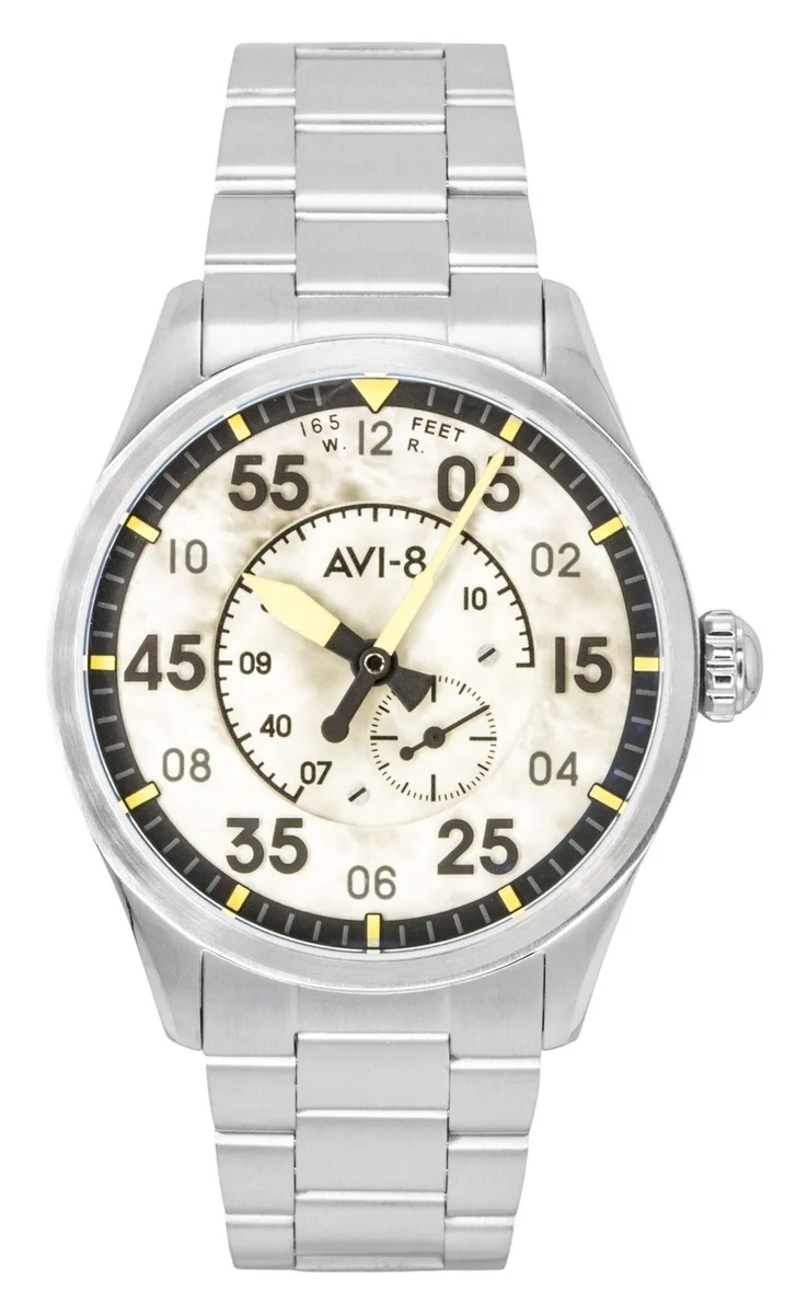 AVI-8 AVI-8 Spitfire Type 300 Automatic Pilot Panel Cream Dial 42mm Stainless Steel AV-4147-33 — produkto nuotrauka
