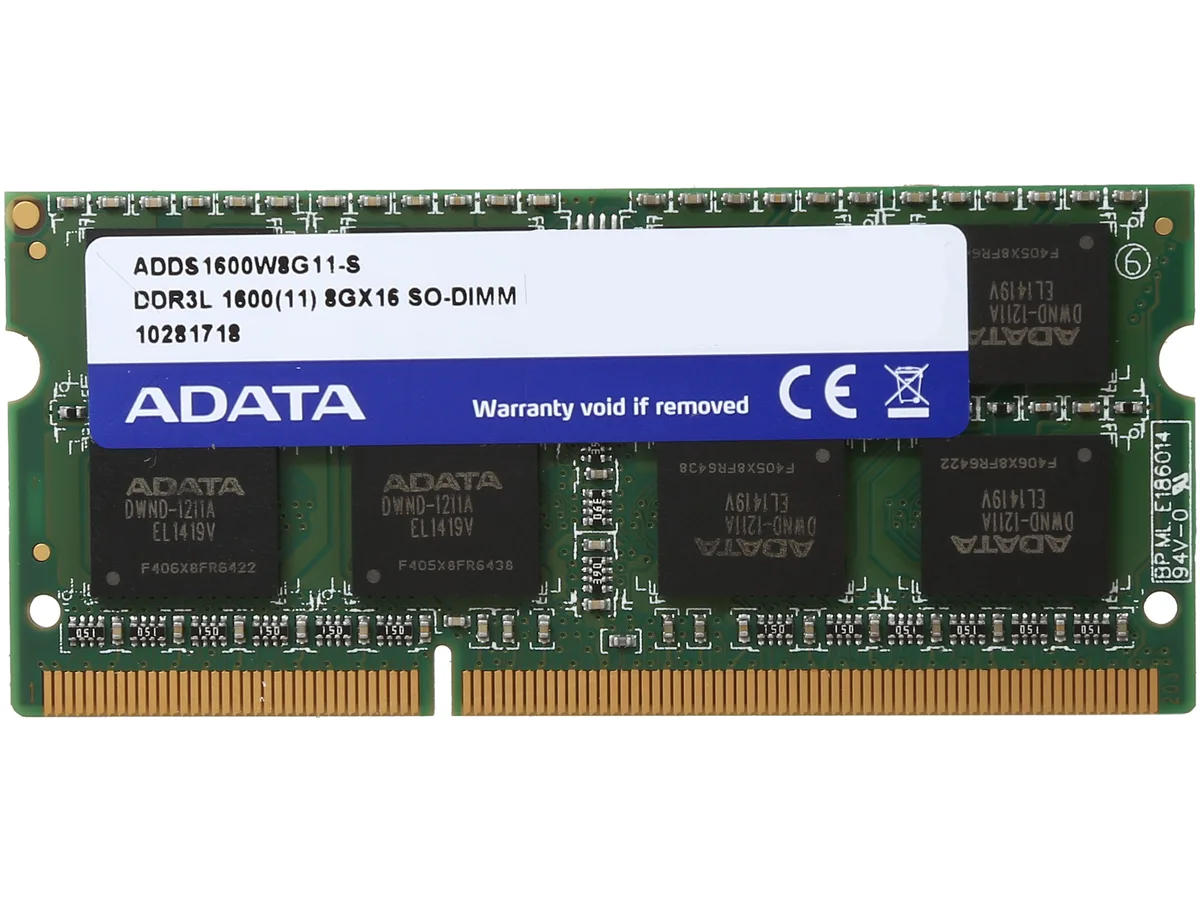 ADATA ADATA ADDS1600W8G11-S 8GB DDR3L 1600 CL11 1.35V laptop RAM — produktbild