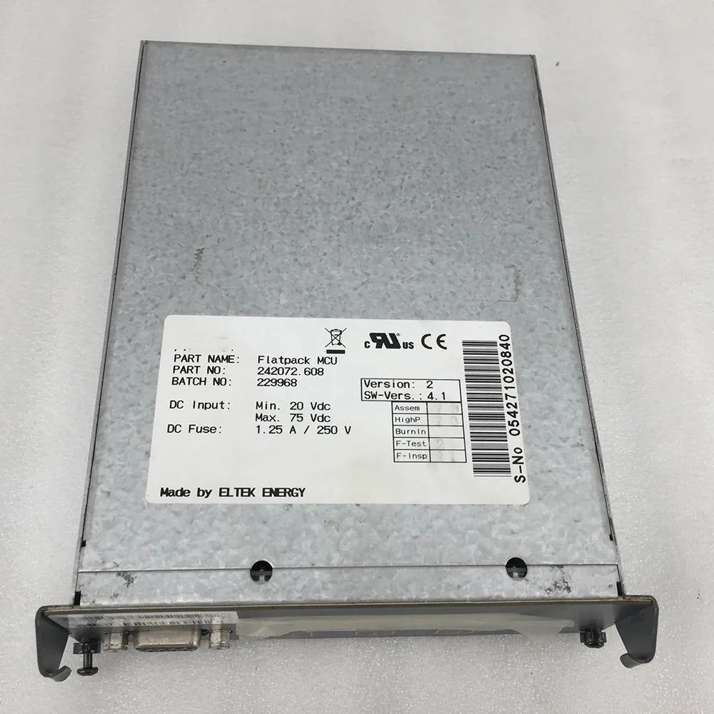 KHACHIMO Flatpack MCU power module, rectangular metal chassis, matte grey finish, front label with model number 242072.608
