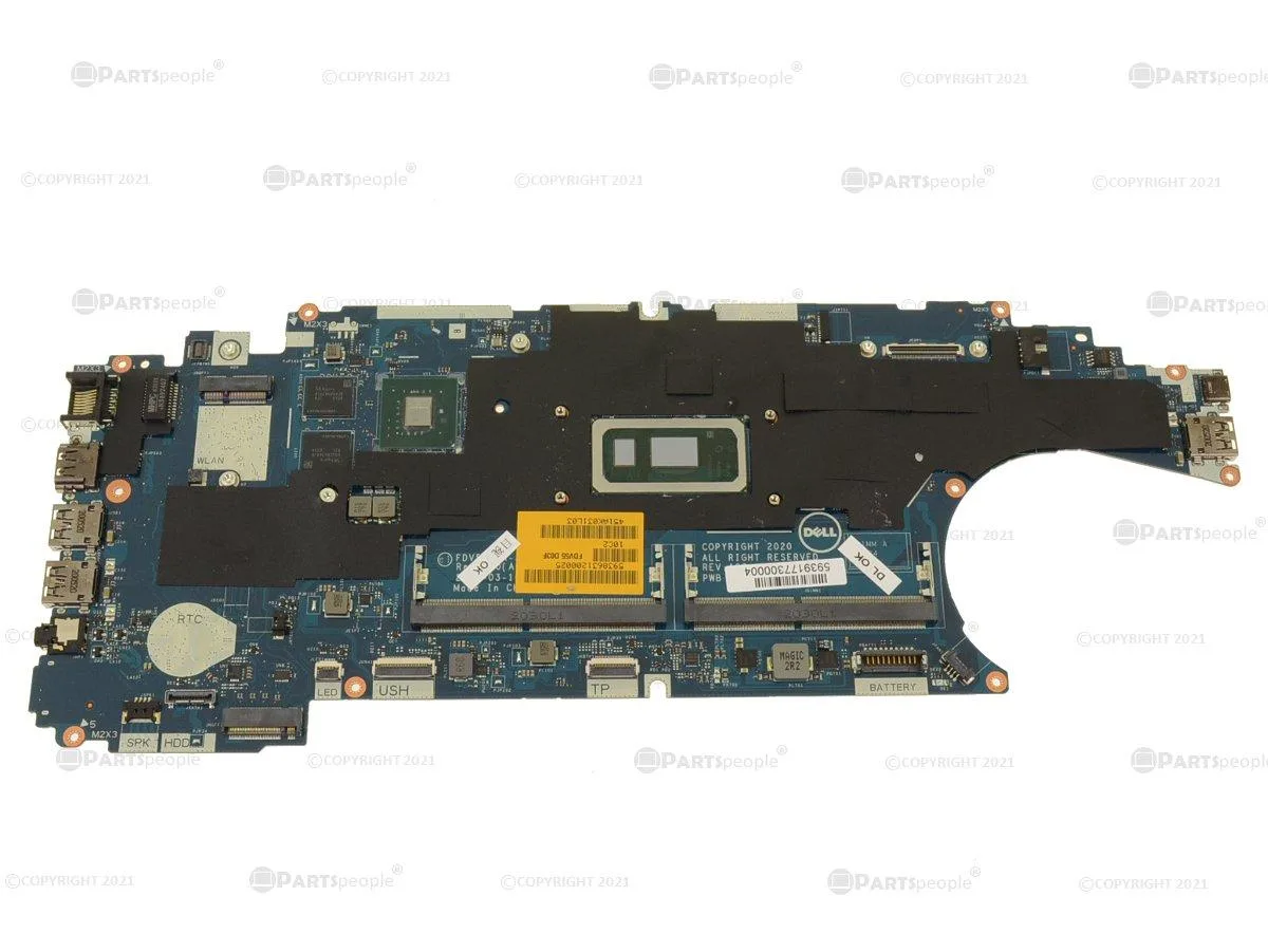Green laptop motherboard with silver CPU heatsink and black GPU heatsink, rectangular shape, electronic components visible