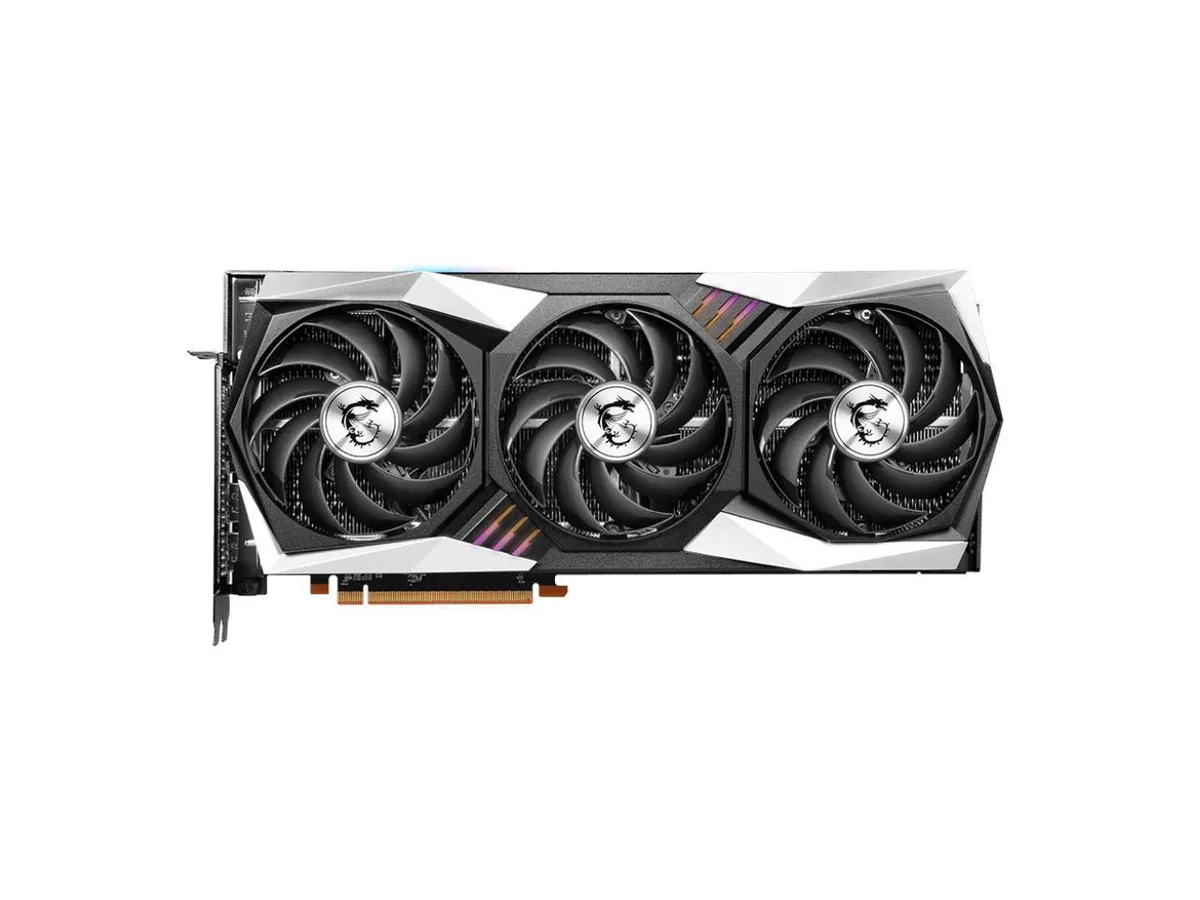 MSI Radeon RX 7900 XTX Gaming Trio Classic 24G graphics card, triple-fan cooler, black and silver finish
