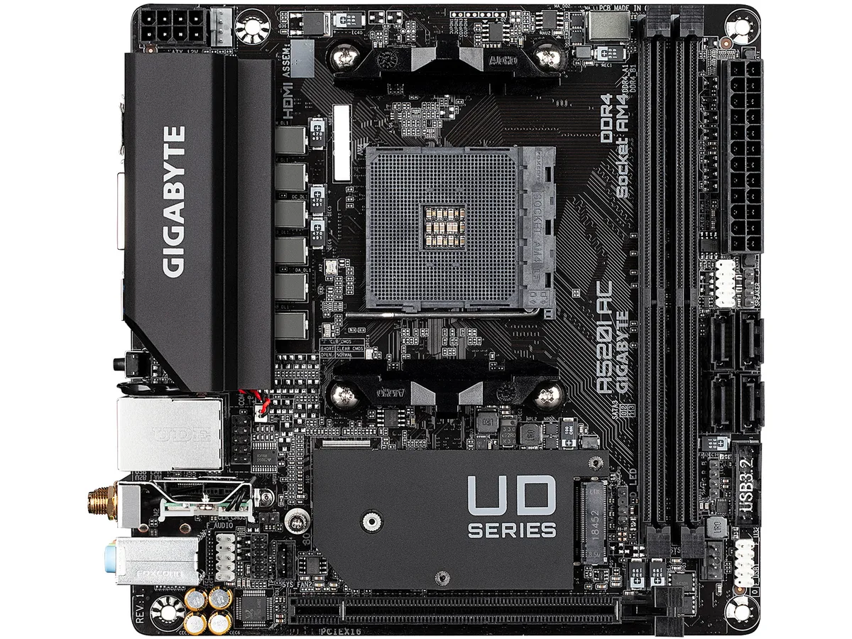 GIGABYTE GIGABYTE A520I AC AMD motherboard — product photo