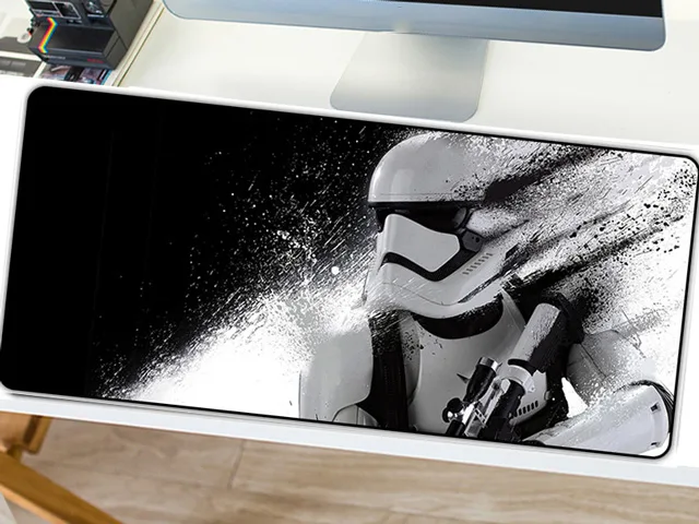 Rectangular rubber mouse pad, Star Wars print, stitched edges