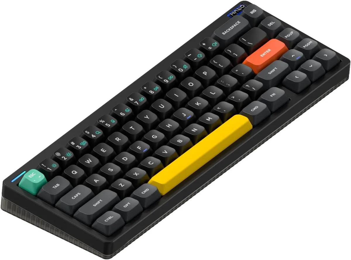 WISDUM WISDUM Halo65 V2 65% Wireless Mechanical Gaming Keyboard Black-Blush Switches — produktbild