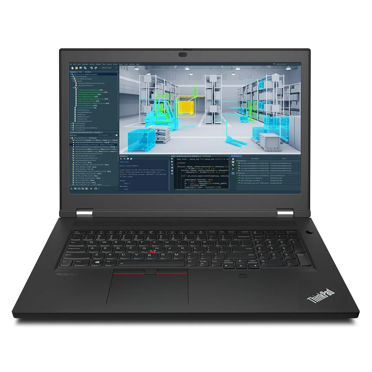 Black 17.3 inch ThinkPad workstation laptop with UHD anti-glare display