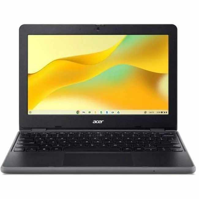 Black 11.6 inch touchscreen Chromebook laptop closed view