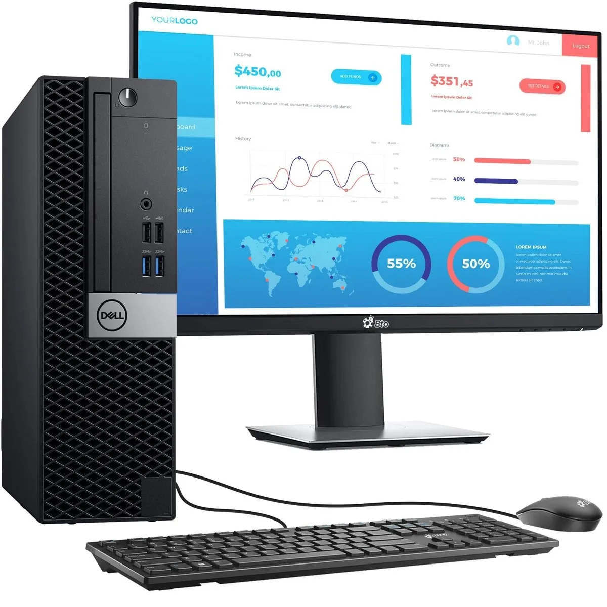 DELL DELL OptiPlex 5060 SFF i5-8500 16GB 256GB 22" Monitor KB Mouse Win11 Pro — photo du produit