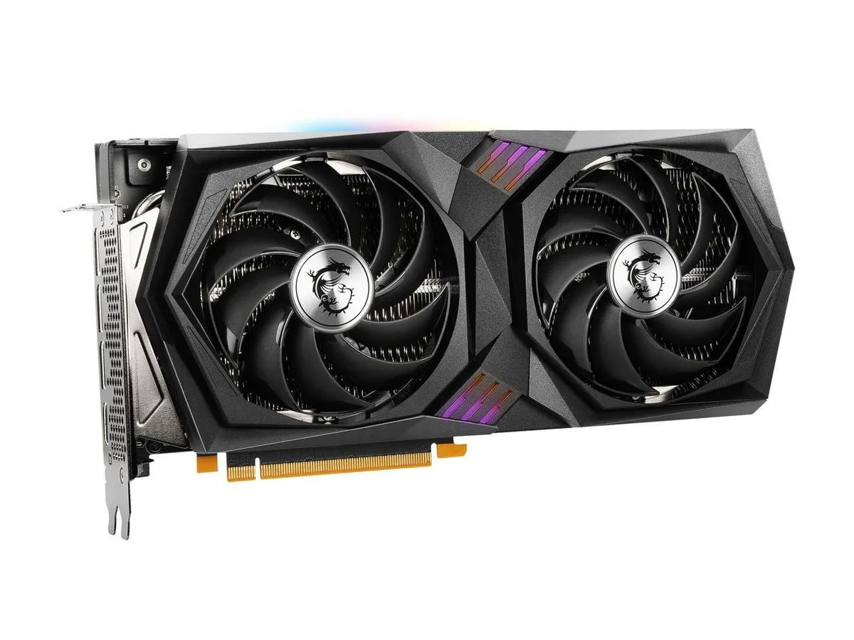 MSI GeForce RTX 3060 Ti Gaming X graphics card with dual-fan cooler in black and silver finish