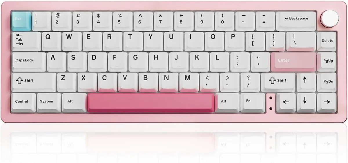 BFKK BFKK AL66 65% Aluminium Gaming Keyboard Pink 66 Keys 4600 mAh 90 h 14 RGB 2.4G — product photo