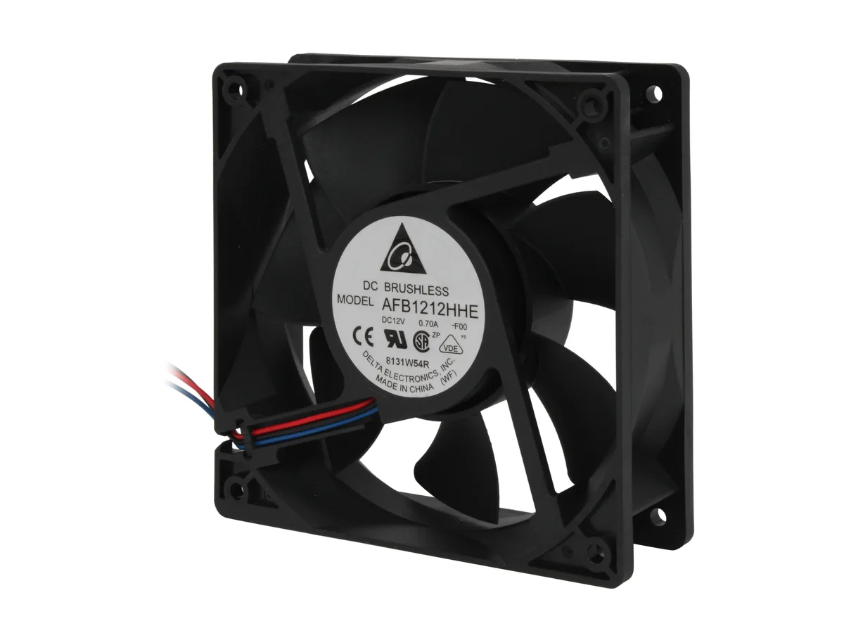 DELTA ELECTRONICS DELTA ELECTRONICS AFB1212HHE-F00 case fan 120mm 38mm 2900 RPM 120.07 CFM 44 dBA 3-pin — foto produk