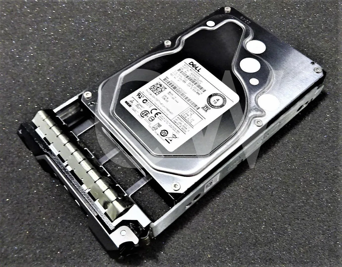 A silver 3.5 inch internal hard drive with a circuit board visible on the underside