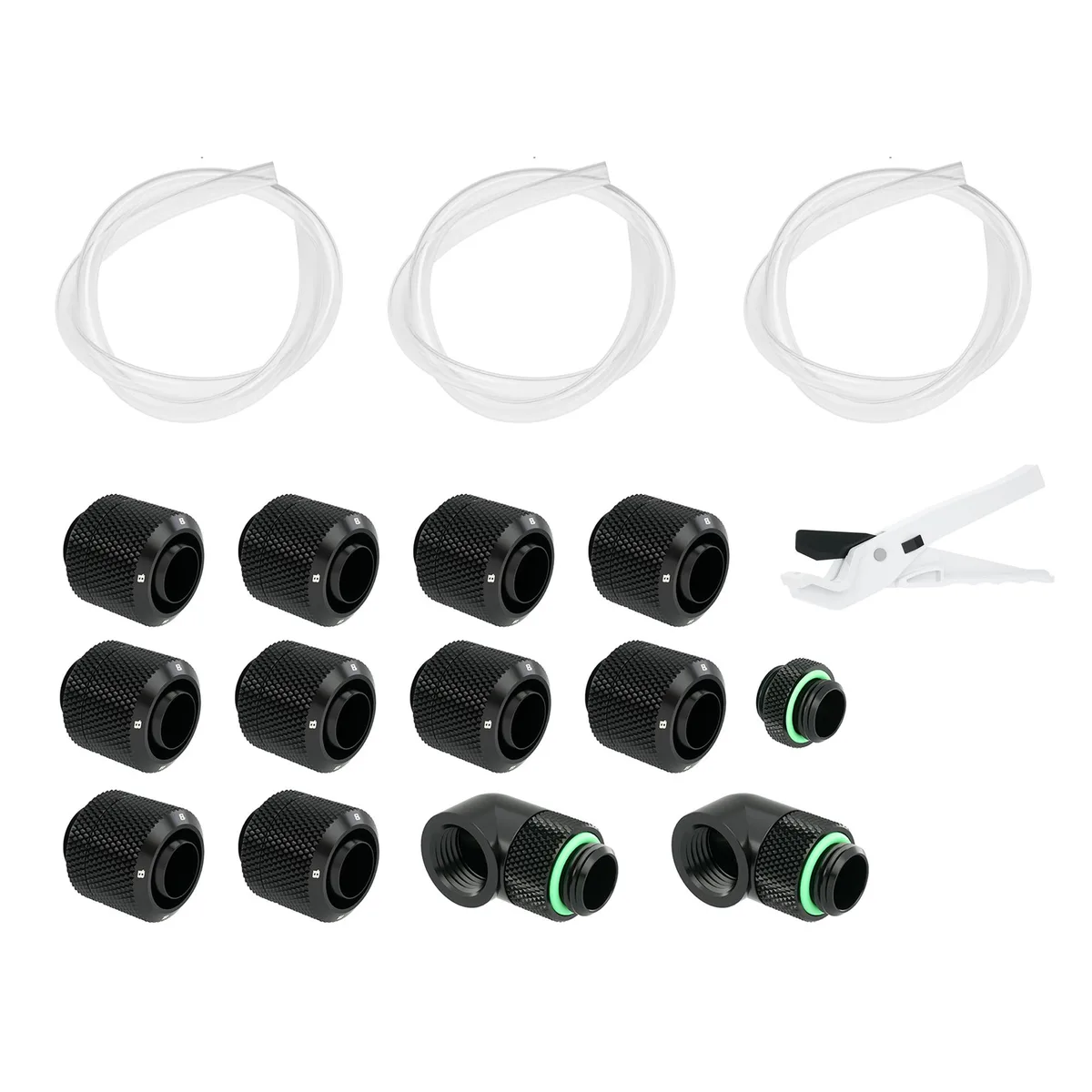 FormulaMod FormulaMod Soft Tube Fitting Kit 10x13mm Black G1/4 Compression Combo — photo du produit