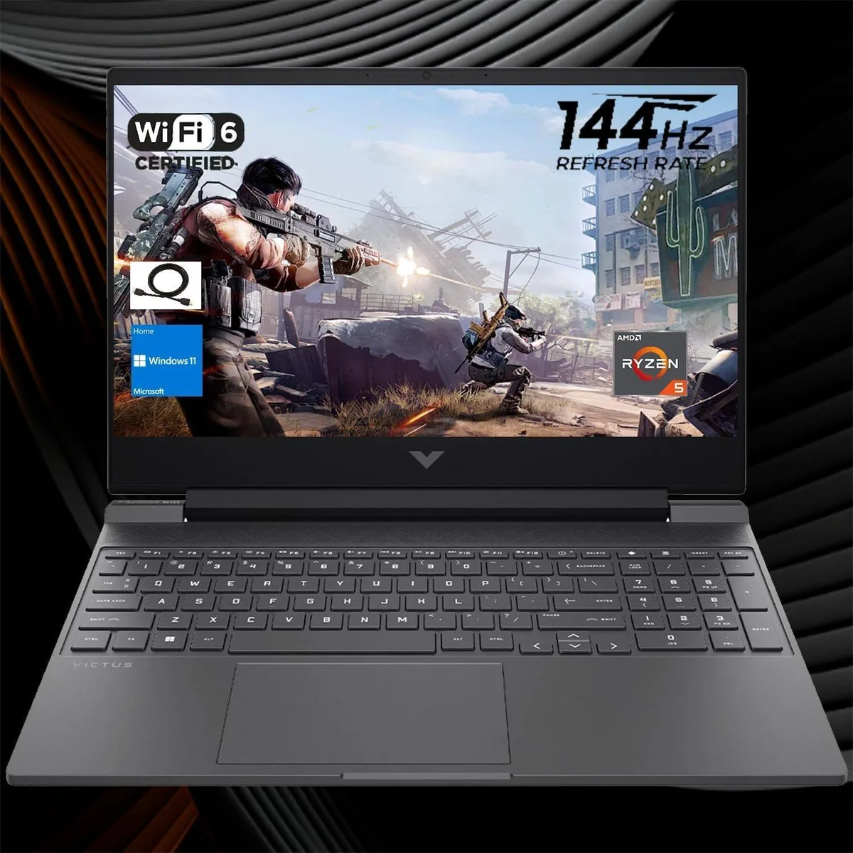 HP HP Victus 15.6" FHD 144Hz Ryzen 5 7535HS Radeon RX 6550M 16GB DDR5 512GB NVMe Mica Silver — photo du produit