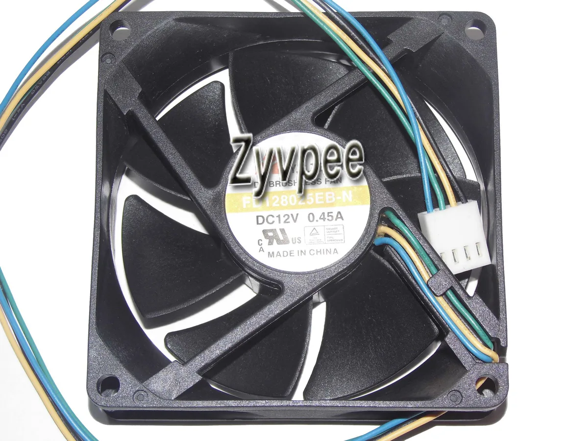 Zyvpee Zyvpee FD128025EB-N 80mm 25mm 12V .45A 4 Pin Ball Bearing Case Fan — foto produk