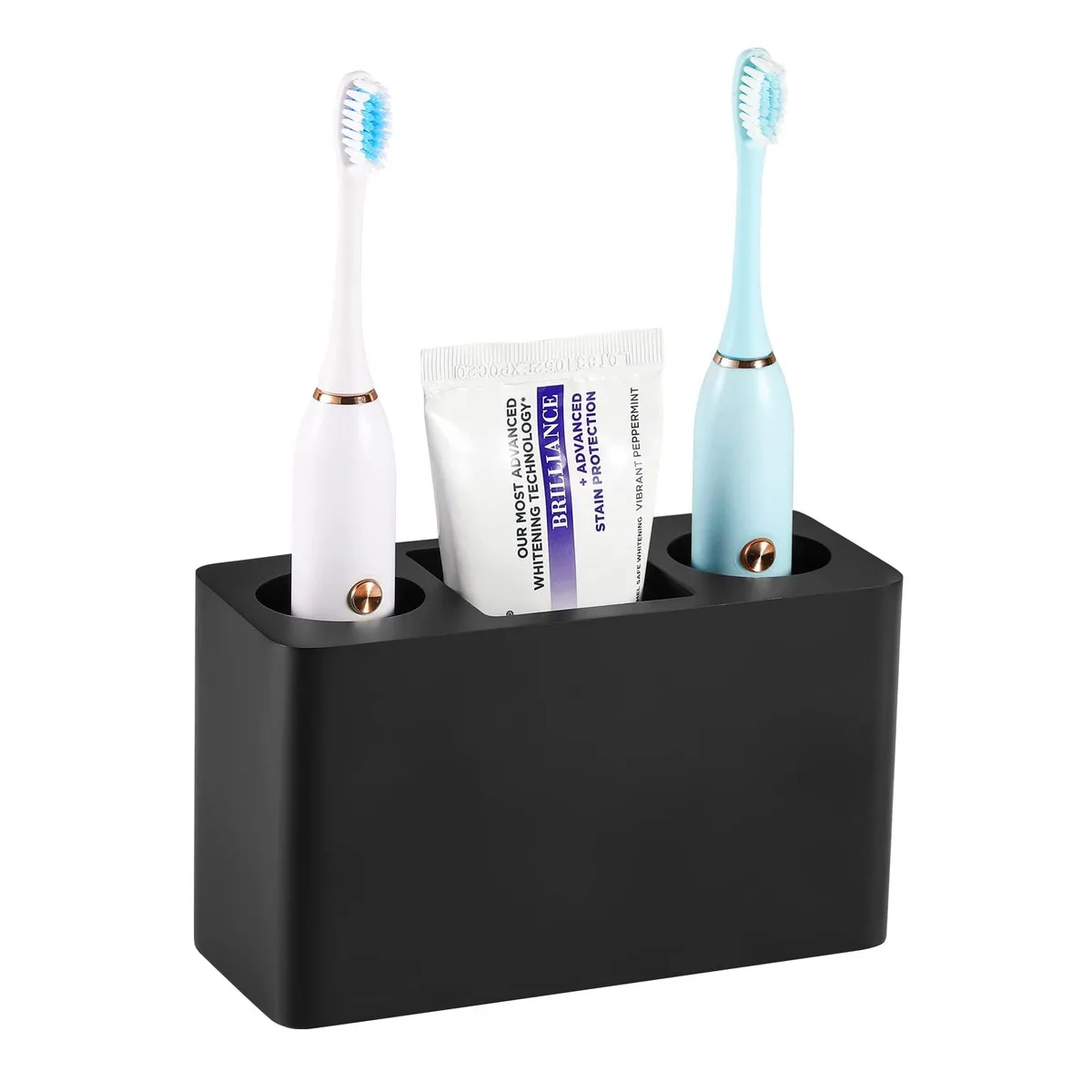 Luxspire FESXGV Resin Toothbrush Holder 3 Slots Black — product photo