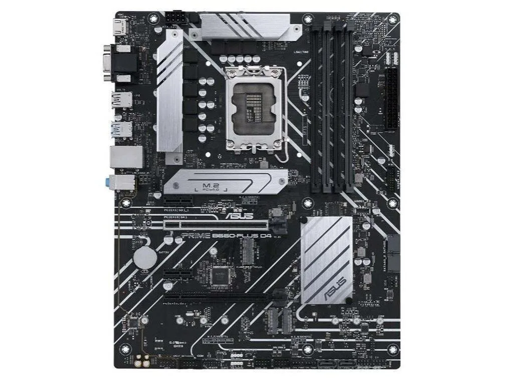 ASUS PRIME B660-PLUS D4 ATX motherboard in grey and black finish