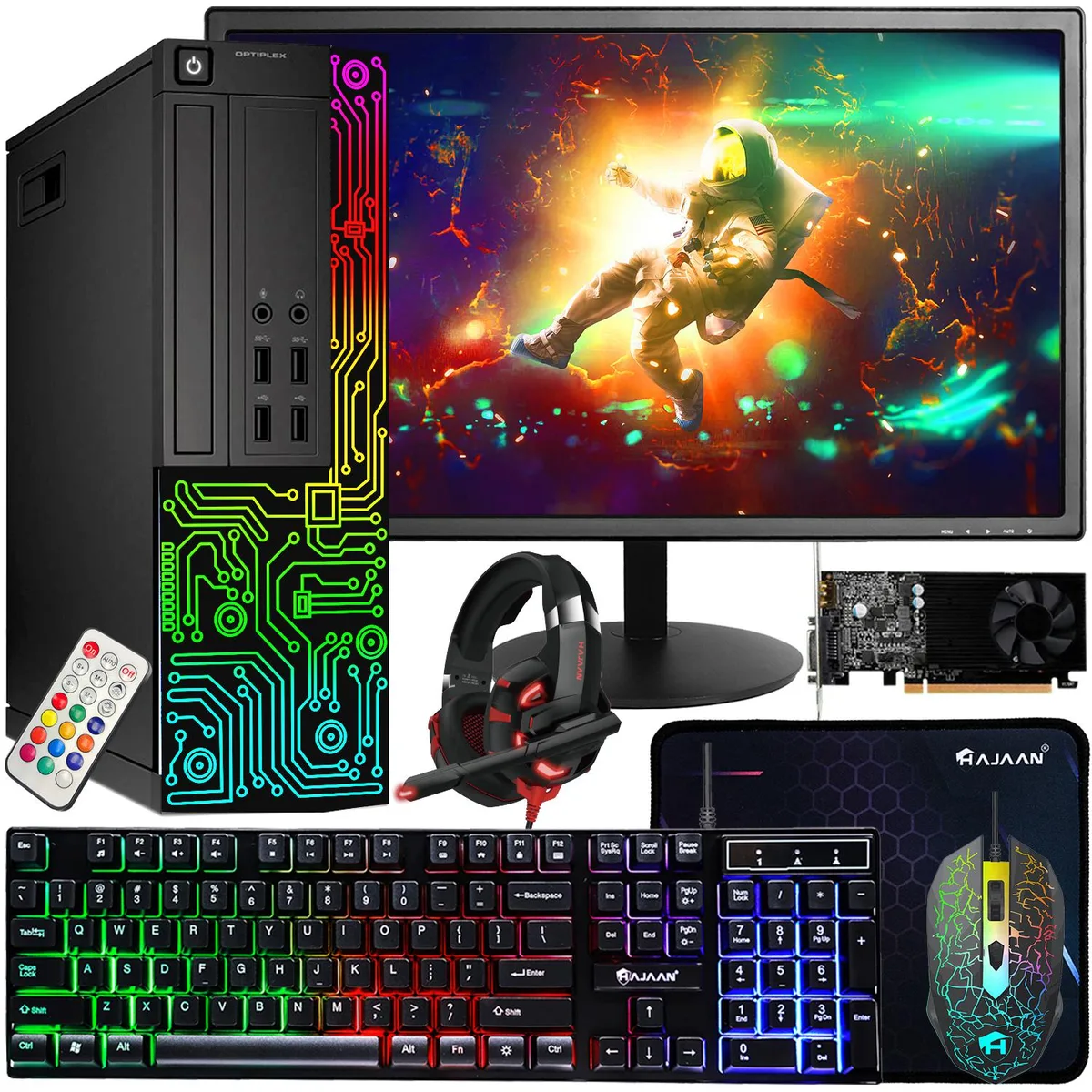 DELL DELL OptiPlex SFF Gaming PC i5 3.2GHz GT 1030 16GB DDR3 512GB 24" Monitor — photo du produit