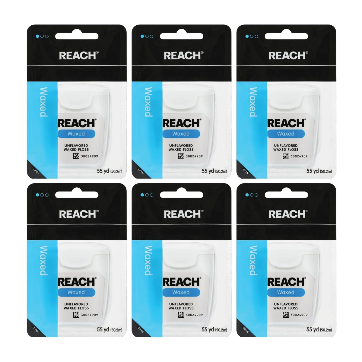  Reach F4641131 Unflavored Waxed Dental Floss 6 Pack 55 yd oral care — product photo