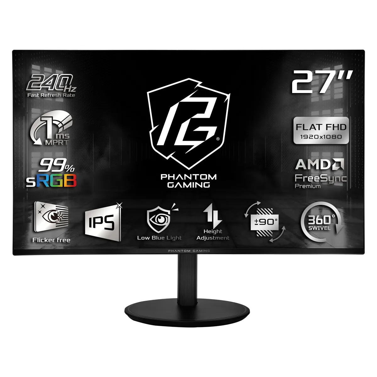 ASRock Phantom Gaming ASRock Phantom Gaming PG27FFS2E 27" 240Hz IPS gaming monitor — product photo