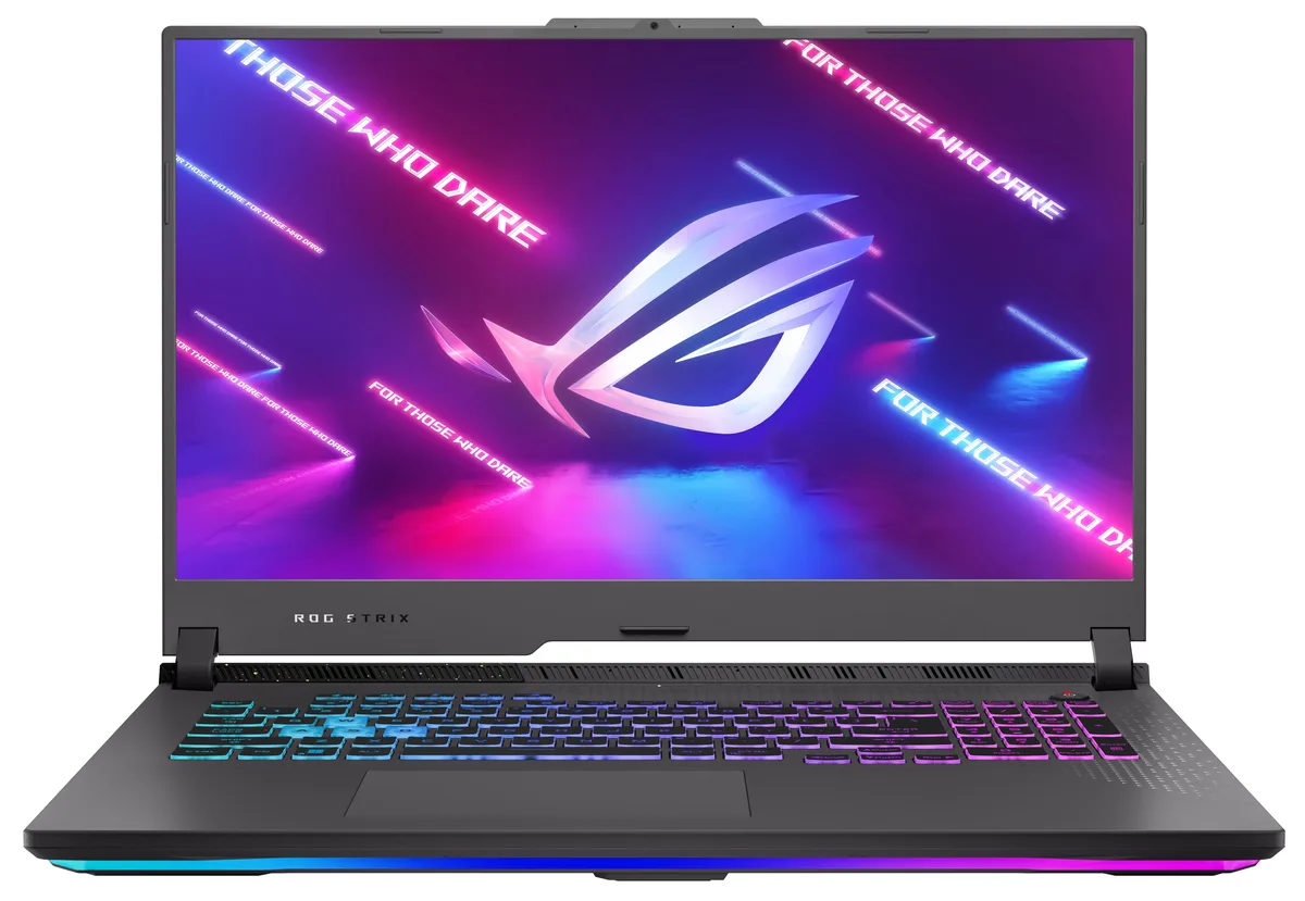 Eclipse Gray gaming laptop with 17.3 inch QHD display and angular chassis