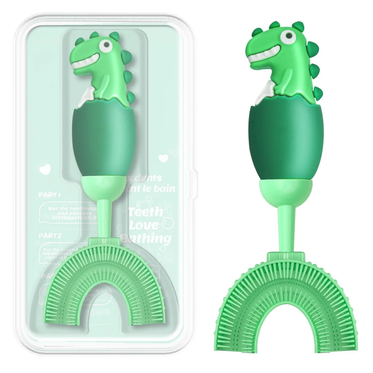  ZMRZ U-Shaped Kids Toothbrush MT-001 Green — product photo
