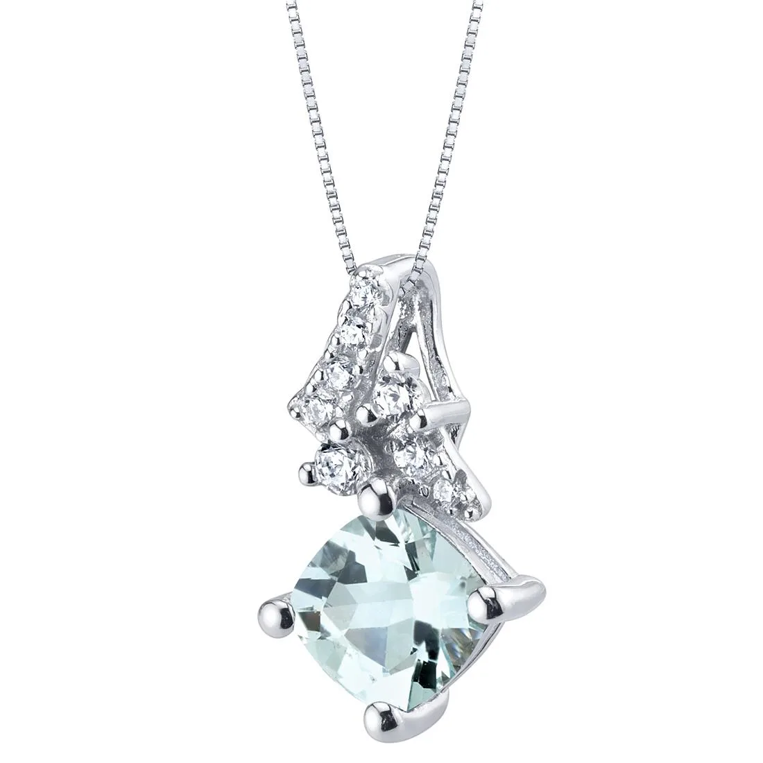 Oravo Oravo Aquamarine Sterling Silver Pendant Necklace 18" .75 ct .925 — ürün fotoğrafı