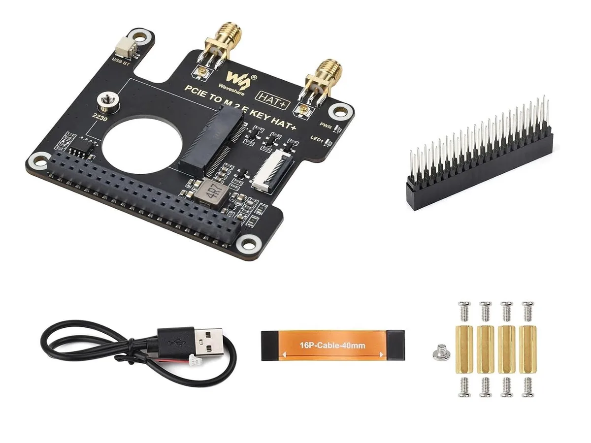LORDWORLD LORDWORLD PCIe to M.2 E Key HAT for Raspberry Pi 5 16PIN — 제품 사진