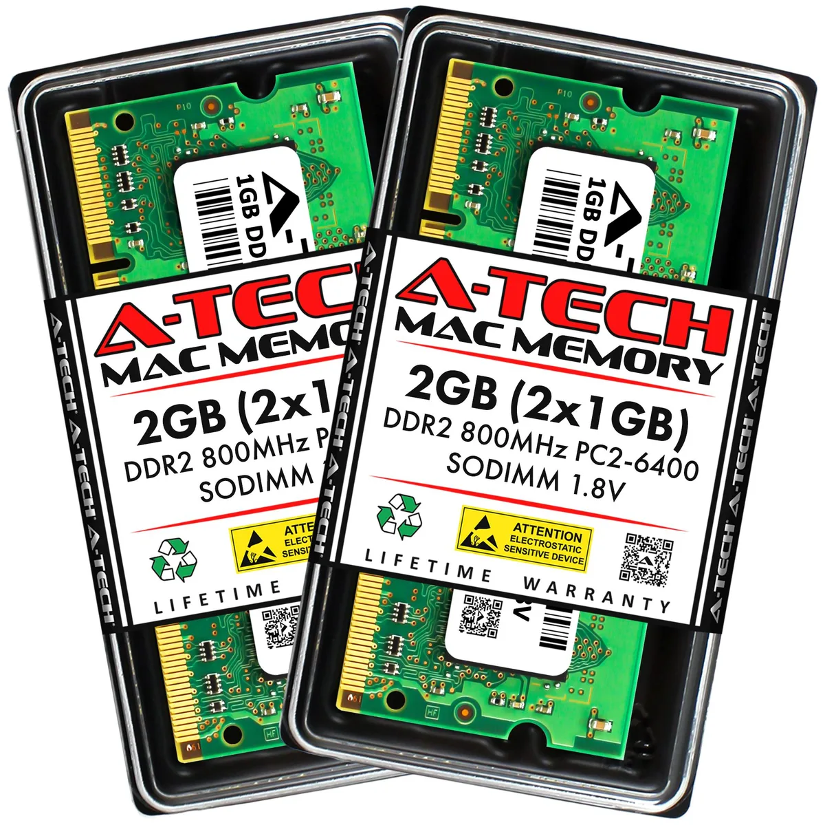 A-Tech A-Tech 2GB Kit (2x1GB) DDR2 800MHz PC2-6400 SODIMM 200-Pin Memory Upgrade — termékfotó