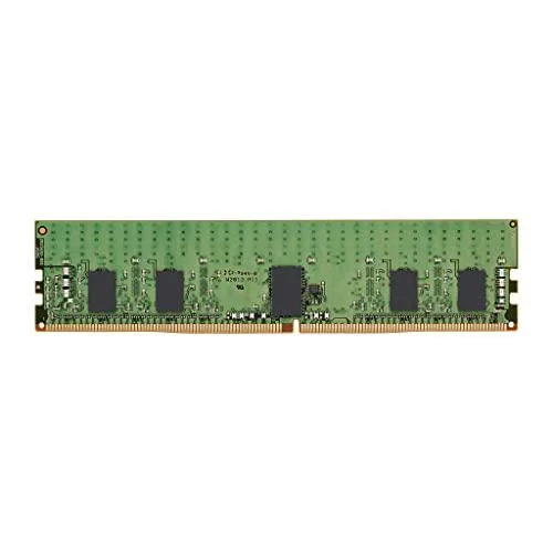 Green rectangular DDR4 server DIMM with black chips no heat spreader 288 gold contacts