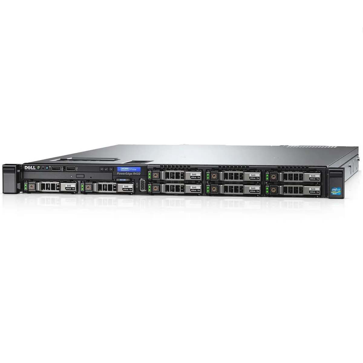 DELL DELL PowerEdge R430 1U rack server 2× Xeon E5-2650 v3 10-core 2.3GHz 16GB DDR4 3× 1.2TB SAS H330 — product photo