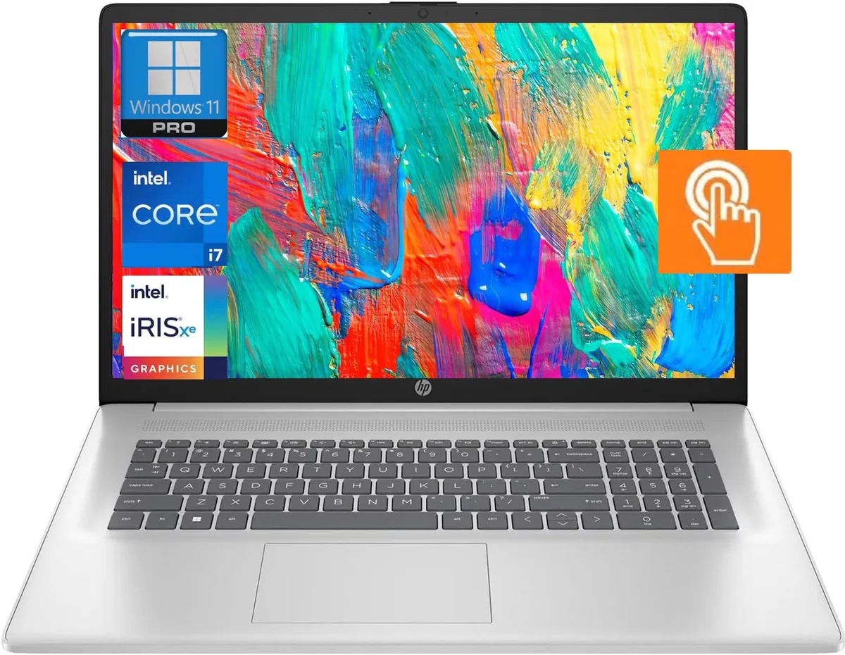 HP HP Essential 17t-cn300 laptop Intel Core i7-1355U 32GB 2TB SSD 17.3" HD+ touch Windows 11 Pro Silver — product photo
