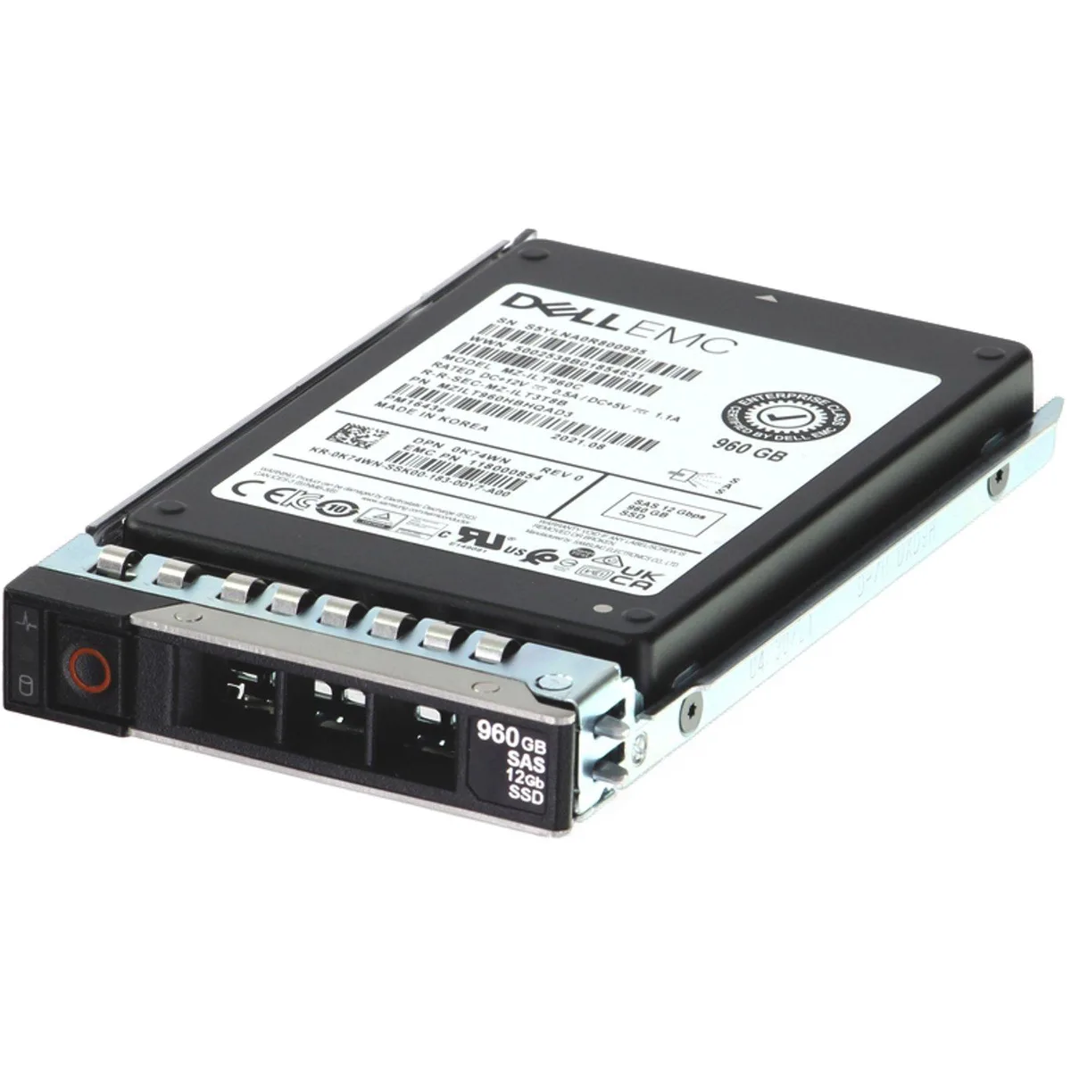 2.5 inch SAS enterprise SSD with silver label