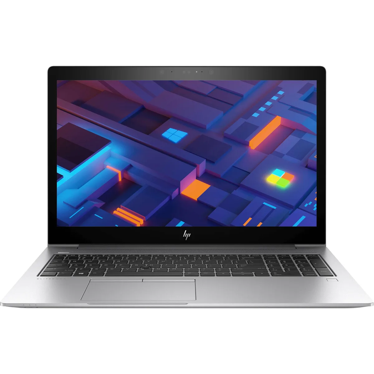 Silver 15.6 inch business laptop with matte screen and keyboard visible