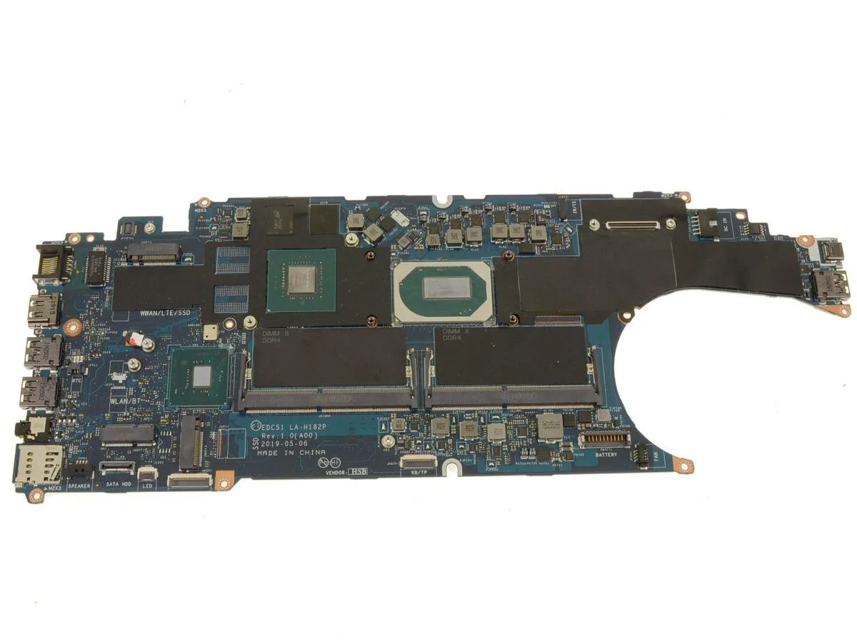 Green rectangular Dell motherboard with silver CPU socket and black components M0K66